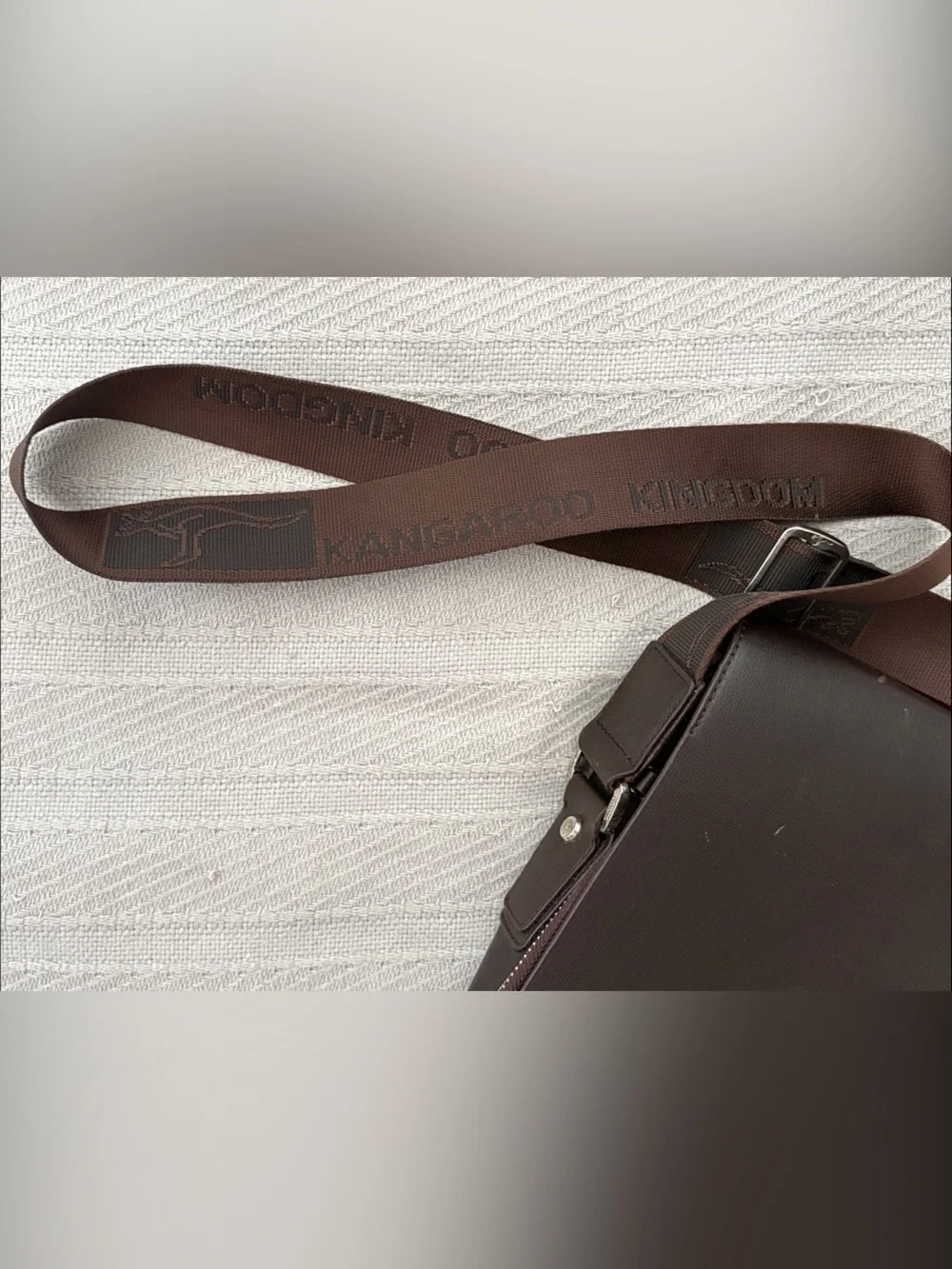 Kangaroo Kingdom Brown Faux Leather Messenger Crossbody Laptop Bag